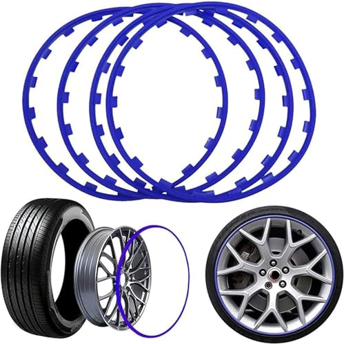 Felgen Reparaturset Leichtmetallfelgenschutz, Felgenschutz For 15–22-Zoll-Räder, Kratzfest Und Abriebfest, 4-teiliges Auto-Refit-Set, Schutzringe For Kfz-Felgenschutz,Für alle Modelle gültig ( Color :