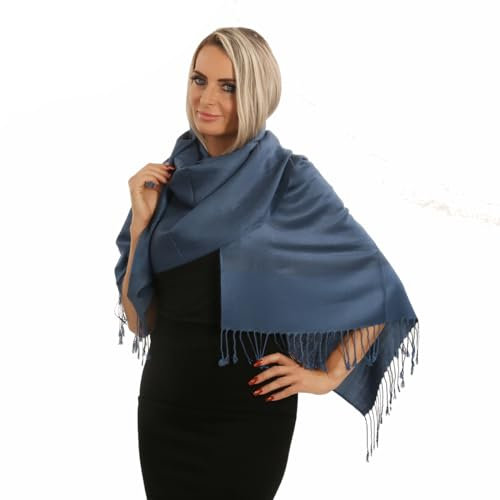 PashminaShine-Weich wie Kashmir-Seide Leicht-Schal Sommer-Halstuch-Pashmina-Schal Herren-Schals und Tücher-Pashmina für Damen-Halstuch (Königsblau)