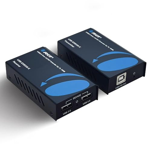 OREI USB 2.0 Over Ethernet Cat6 Extender LAN Upto 330 Feet PoC Plug & Play | USB Extender Over CAT6, USB Extender Over Ethernet – 2 USB 2.0 Ports, No Drivers, Metal Housing, ESD Protection
