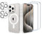 Hülle für iPhone 15 Pro hülle, Magnetisch MagSafe, Transparente Klar dünn, 5in1 1 Handyhülle + 2 Displayschutzfolien (schutzglas)+ 2 Kameraschutz, 360°-Rundumschutz Cover Case, 6,1