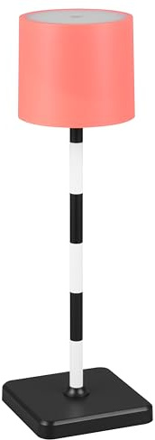 Reality Leuchten LED Akku Außen Tischleuchte Fernandez R54096310, Metall/Kunststoff Schwarz/Weiß/Rot, inkl. 1.5 Watt LED, Ladestation
