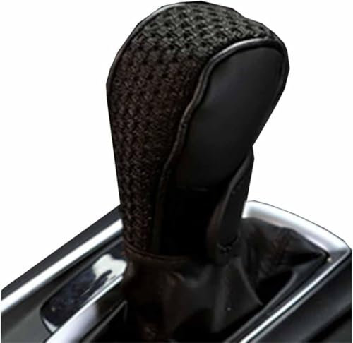 LIMINFACAI Knauf Schaltknauf Abdeckung für Jeep Grand Cherokee Compass Commander Grand Commander, Anti Rutsch Auto Schalthebel Schaltknäufe Schaltgriff Schutzhülle Zubehör,A/Black