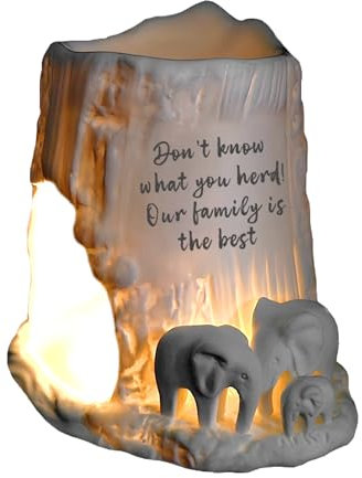 Cello Elephant Tealight Burner - Family Themed Porcelain Decor, Wax Melt & Oil Burner, Ornament and Gift for Women