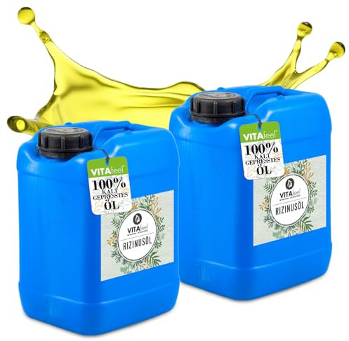 GreatVita Rizinusöl 10 Liter - 100% reines kaltgepresstes Öl, nativ Ph. Eur., Wimpern Serum, Haaröl, natürliche Haarpflege