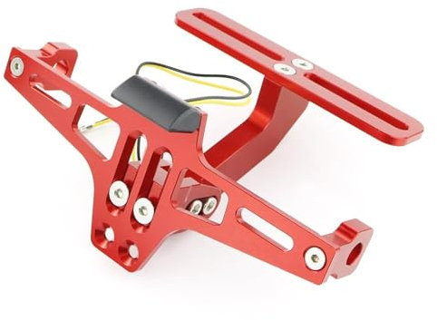 SNWDBH Kennzeichenhalter Für Motorrad, Nummernschildhalter Hinten, Nummernschildhalter, Angepasst Für RC45 RVF750 RC51 RVT1000R 2000-2006 Kennzeichenhalter(ROT)