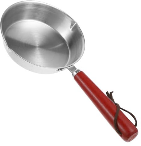 LALADEFIEE Sartén Pequeña Para Freír Huevos Mini Sartén De Acero Inoxidable Resistente Altas Temperaturas Práctica Para Cocina Casa Aire Mango Ergonómico Para Tortillas y Postres