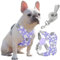 Pawaboo Hundegeschirr mit Hundeleine Set, X-Rahmen Verstellbares Anti Zug Anti-Erstickung Hund Brustgeschirr für Kleine, Mittelgroße Hunde & Welpen, Hundeweste mit Leine, L, Violette Gänseblume