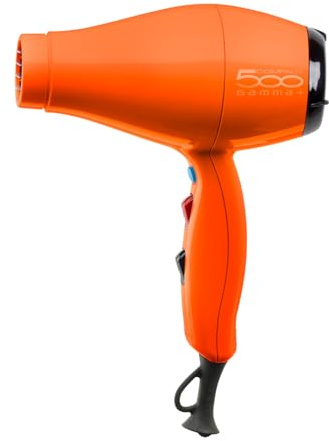GAMMAPIU 'Professioneller Haartrockner 500 Compact Light, leichter und kompakter Haartrockner, E.T.C. Tieftrocknende Technologie, Turmalin-beschichtetes Gitter, W1800-2000 (Orange)