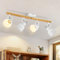 GBLY Deckenstrahler 4 Flammig Weiß: Deckenlampe Wohnzimmer Vintage Deckenspot Schwenkbar 350° MAX.25W E14 Fassung Industrial Holzmaserung Spotbalken für Schlafzimmer Büro (ohne Leuchtmittel)