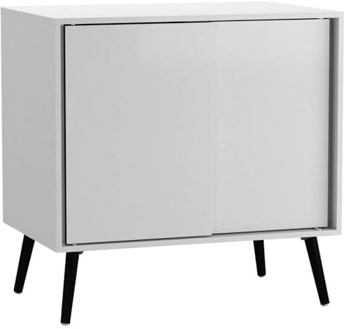 URBNLIVING Moderner 2-türiger Schiebetürenschrank, Sideboard, Aufbewahrungseinheit mit Beinen, Schrank-Organizer für Schlafzimmer, Wohnzimmer oder Flur, schlankes Design mit reichlich verstecktem