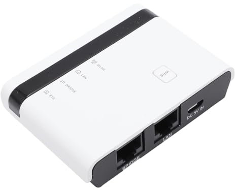 Goshyda Der Drahtlose Druckserver, 10/100mbit/s USB -Drucker -Server, Unterstützen Kabelgebundene Wireless -eigenständige Modi 4 Drucker (EU-Stecker)