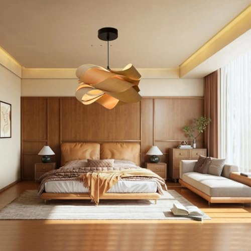 Trutipon Moderne Kronleuchter Kreatives Design Natürliches Holz Pendelleuchte Wabi Sabi Stil LED Einfache Dekoration Beleuchtung Für Teehaus Restaurant Flur Balkon Beleuchtung