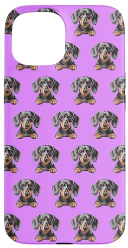 Carcasa para iPhone 15 Arte de Perro Salchicha