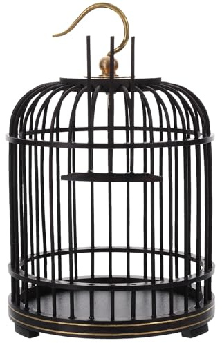 MINAOLULUS Cage Portable en Bois D’ébène Barreaux en Bambou, Panier de Rangement pour Sauterelles, Boîte à Insectes Naturelle pour Observation la Maison, Accessoire pour Amateurs