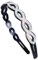 153-301 - Haarreif PVC schwarz cm 2 mit griechischen Strass Kristall - Schmuck Haarreifen
