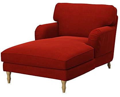 Soferia Kompatible Ersatzbezug fur STOCKSUND fur Recamiere, Stoff Elegance Dark Orange (FLECKENBESTÄNDIG, WASSERABWEISEND und Kratzfest), Orange