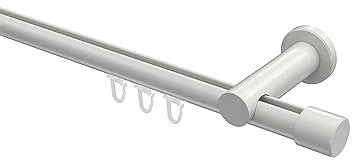 Interdeco Innenlauf Gardinenstange Weiß 20 mm Ø Platon Santo, 240 cm