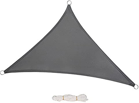 Laneetal Sonnensegel 2,5x2,5x3,5m dreieckig 160g/m² Polyester Sonnenschutz Schattenspender UV Schutz für Garten Balkon Terrasse Grau