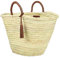 ArtOuarzazate Marokkanischer Marktkorb, französischer Korb, Strohtasche mit Ledergriffen, Strandtasche, Strohtasche, Strandtasche, Korbtasche, Einkaufskorb, Weidenkorb mit Griff, Strohmarktkorb