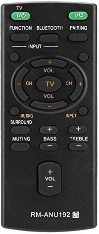 Sound Bar Remote Control for Sony, Replacement RM-ANU192 Remote Control For Sony Sound Bar SACT60BT SS-WCT60 SSWCT60 HT-CT60BT HTCT60BT SA-CT60BT HTCT60 HT-CT60 HTCT60BT HT-CT60BT SACT60 SA-CT60