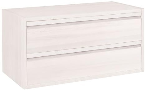BioKinder 27650 Laura Regalwürfel Kommode Regalelement mit 2 Schubladen Massivholz Vollholz Weiß 40x80 cm