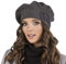 VIVISENCE Damen Baskenmütze Warm Und Gemütlich Wintermütze An Winter Und Herbst Warme Dick Strickmütze, Kopfbedeckung Eleganter Klassisch Mütze Für Frauen Modell 7007, Dunkelgrau,Einheitsgröße