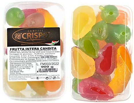 GR 900 Frutta Intera CANDITA Ideali per LA Decorazione E Realizzazione di Dolci, PANETTONI, CASSATE E Gelati