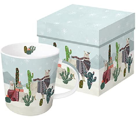 Kaffeebecher Lamas mit Geschenkbox, Tasse Tiere Tier Geschenkset Alpakas