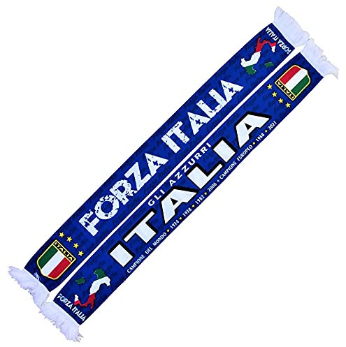 Generisch Italia, Sciarpa Italia TUTTI I SUCCESSI; EM, Coppa del Mondo (Sciarpa di Seta), Sciarpa di Calcio, Sciarpa di Culto, Sciarpa Souvenir, Blu, Bianco, 135, blu, bianco, 135 cm