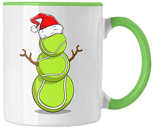 Trendation - Tennis Weihnachten Tasse Geschenk Tennisspieler Geschenkidee Trainer Coach (Grün)