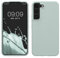kwmobile Schutzhülle kompatibel mit Samsung S22 Hülle - Silikon Case Handyhülle S22 - Handyhülle Samsung S22 weiche Oberfläche - kabelloses Laden - Cool Mint
