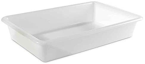 Bandeja de polipropileno para hostelería, almacenaje alimentos, frigorífico, nevera, congelador, apta para microondas, lavavajillas (Blanco, 3,6 litros)