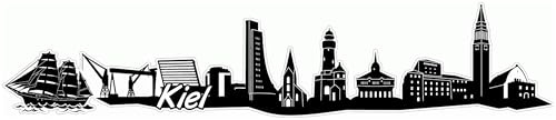 Skyline4u Kiel Skyline Aufkleber Sticker Autoaufkleber City Gedruckt - 15x3cm schwarz