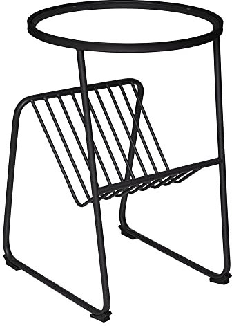 Table d'appoint Porte-Revue Joy - Noir - Verre - Atmosphera créateur d'intérieur