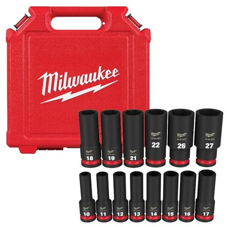 Milwaukee Electric - 14PC IMP Duty 1/2DR Metric DP 6-PT Socket Set