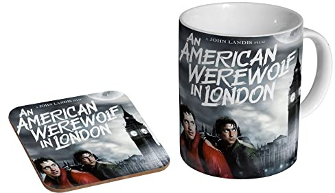 profiles an American Werewolf in London - Ceramic Coffee Mug + Coaster Gift Set