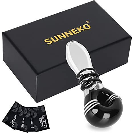 SUNNEKO 7 Löcher Glasrohr, Glaslöffel elegantes, schönes, kompaktes & leichtes Design, hitzebeständig - Geschenk für Sammler, Enthusiasten und Väter