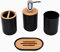 Ensemble Salle de Bain Accessoire - 4 Pièces Set Salle de Bain Contient Bouteilles de Lotion, Porte Brosse à Dents, Tasse à Dents, Porte Savon