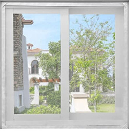 Moustiquaire pour fenêtre,140x150cm(55.1x59in) Moustiquaire, amovible, lavable, bonne perméabilité à l'air, ne nécessite pas de perforation, Blanc-A