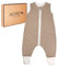 MOYO Baby Schlafsack mit Füßen I Taupe mit Tupfen I Atmungsaktiver Babyschlafsack 1.0 TOG in 100cm I Schlafsack mit Beinen aus 100% Bio-Baumwolle I GOTS-Sommerschlafsack für Babys & Kleinkinder