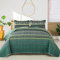 WONGS BEDDING Tagesdecke 240x260 Bettüberwurf Boho Decke Steppdecke 3 Teilig Doppelbett Gesteppt Bettdecke Mikrofaser Wohndecke mit 2 Kissenbezug 50x75 für Schlafzimmer als Sofaüberwurf (Grün)