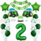 Daimay Traktor Geburtstag Deko 2 Jahre Auto Foil Balloon Happy Birthday Banner Trecker Luftballons Bauernhof Geburtstagsdeko Grün Folienballon Traktor Bagger Tortendeko für Jungen Party Dekoration