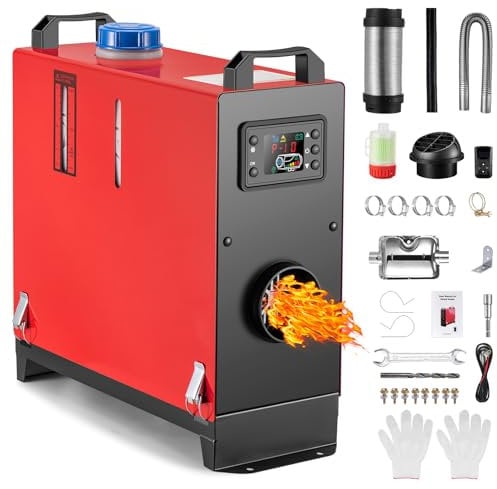 Redriver Diesel Heater 5KW All in One, 12V/24V Parking Fuel Heater, Night Air Heater with Premium Silencer, Upgrade Smart Remote Control For Truck, Boat, Car Trailer, Motorhomes, Campervans, Caravans