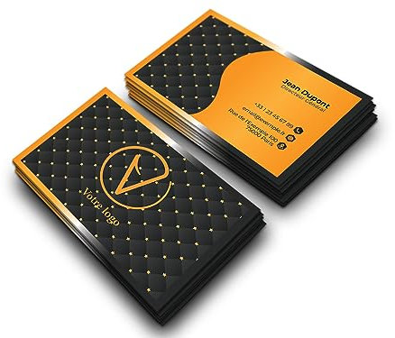 Cartes de visite premium personnalisées (85x55mm), papier haut de gamme, impression de qualité supérieure, haute qualité, cartes d'affaires pour entreprises, business, startups & privé (Or de luxe)