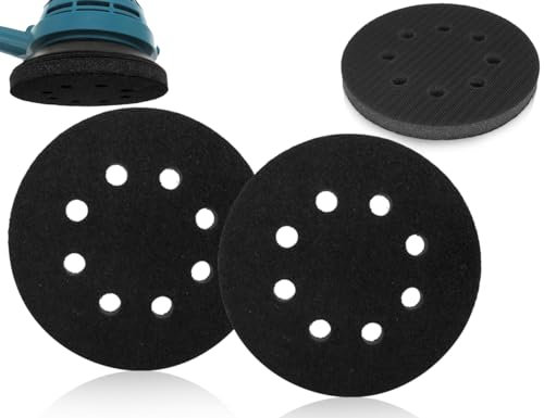 KAPSING 2 Stück Schleifscheiben Softauflage, 125 mm Schwamm Interface Pad, Schleiftellerschoner, Spezielle Ersatzpads für Schleifmaschinen(8 Löcher)