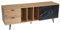 FineBuy Lowboard Eiche-Dekor mit Marmor-Look in Schwarz 150x55x40 cm TV-Kommode, Design TV-Schrank Hoch Modern, Fernsehtisch Fernsehschrank mit Tür & Schubladen, Fernsehkommode Wohnzimmer Modern