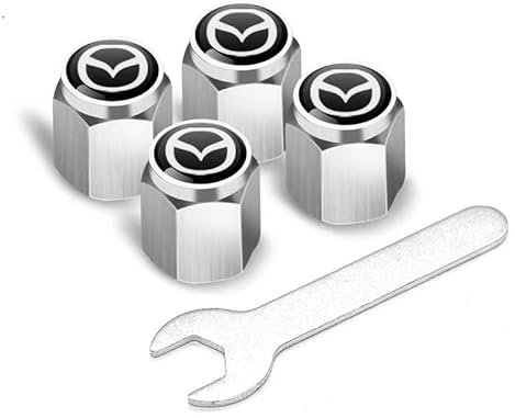 JYWLKQ Auto Ventilkappen für Mazda 2 2022 2023,8Pcs Autoventil Kappe Ventildeckel Ventilabdeckung Reifenventilkappen mit Beschriftung mit Dichtung Reifen Reifendruck Zubehör,B