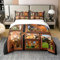Loussiesd Kühe Drucken Bettwäsche Kinder Bettwäsche Set 155x220cm Baumwolle Weide Das Vieh Bettwäsche Set Nature Grass Bauernhaus Das Vieh Bettbezug Set 3D Tiere Betten mit 1 Kissenbezug 80x80cm