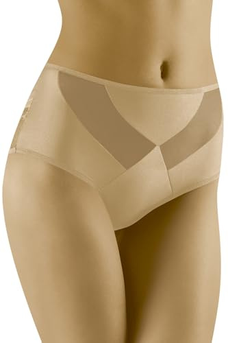 Wolbar Dame Slip Mit Hohem Bund Klassisch Elegant Spitze Netz Mesh Höschen Unterhose WB479