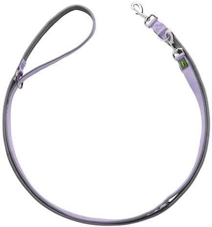 HUNTER Verstellbare Führleine NEOPREN, Farbe: Lavendel/grau, strapazierfähiges Nylon, 3-fache Verstellmöglichkeit, weiche Neoprenpolsterung, ideal für Alltag und Training, Größe: 15/200
